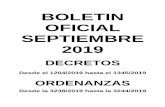BOLETIN OFICIAL SEPTIEMBRE 2019...BOLETIN OFICIAL SEPTIEMBRE 2019 DECRETOS Desde el 1204/2019 hasta el 1345/2019 ORDENANZAS Desde la 3238/2019 hasta la 3244/2019 La Falda, P.E., 01