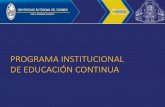 PROGRAMA INSTITUCIONAL DE EDUCACIÓN CONTINUA