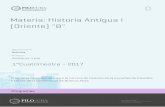 Materia: Historia Antigua I (Oriente) B