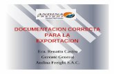 DOCUMENTACION CORRECTA PARA LA EXPORTACION