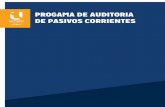 PROGAMA DE AUDITORIA DE PASIVOS CORRIENTES