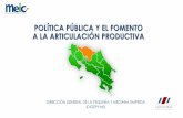 POLÍTICA PÚBLICA Y EL FOMENTO A LA ARTICULACIÓN …