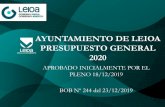AYUNTAMIENTO DE LEIOA PRESUPUESTO GENERAL 2020