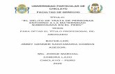 UNIVERSIDAD PARTICULAR DE CHICLAYO FACULTAD DE DERECHO