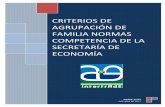 CRITERIOS DE AGRUPACIÓN DE FAMILIA NORMAS …