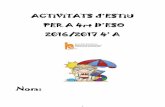 ACTiViTATS d’ESTiU PER A 4rt D’ESO 2016/2017 4 A