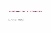 ADMINISTRACION DE OPERACIONES Ing. Florencio Solís Sara