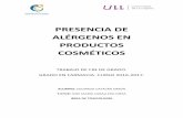 PRESENCIA DE ALÉRGENOS EN PRODUCTOS COSMÉTICOS