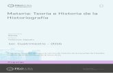 Materia: Teoría e Historia de la Historiografía
