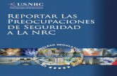 Reportar Las Preocupaciones de Seguridad a La NRC