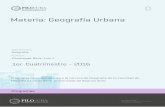 Materia: Geografía Urbana