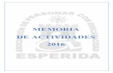 MEMORIA DE ACTIVIDADES ESPERIDA 2016