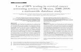 ARTCULO ESPECIAL Use of HPV testing in cervical cancer ...