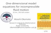 One-dimensional model equations for incompressible fluid ...