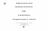 PROYECTO EDUCATIVO DE CENTRO Septiembre 2020