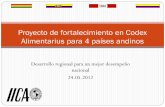 Proyecto de fortalecimiento en Codex Alimentarius