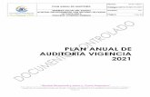 PLAN ANUAL DE AUDITORIA VIGENCIA 2021