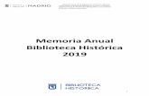 Memoria Anual Biblioteca Histórica 2019