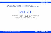 Presupuesto General 2021 Tomo 2 - Ayuntamiento de Madrid