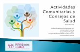 Actividades Comunitarias y Consejos de Salud