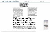 Diputados eligena4 consejeros electorales