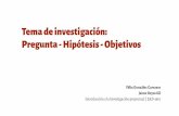 Tema de investigación: Pregunta - Hipótesis - Objetivos