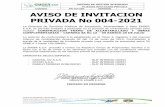 PLIEGOS INVITACION PRIVADA CÓDIGO FR-GA-028 VERSIÓN 01 ...