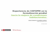 Experiencia de COFOPRI en la formalización predial hacia ...