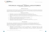 Programa Técnica Vocal para Locutores