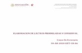 ELABORACION DE LÁCTEOS MERMELADAS Y CONSERVAS. CURSO DE …