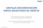 CARTILLA DOCUMENTACIÓN RAYCO SOLICITUDES DE CRÉDITO