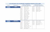 CALENDARIO DE EXAMENES FEBRERO-MARZO 2022 EMT
