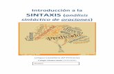 Introducción a la SINTAXIS análisis sintáctico de oraciones