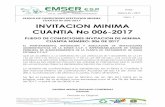 PLIEGO DE CONDICIONES INVITACION MINIMA CUANTIA No 006 ...