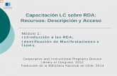 Capacitación LC sobre RDA: Recursos: Descripción y Acceso