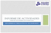 Informe de Actividades periodo diciembre-enero 2017