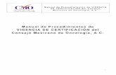 Manual de Procedimientos de VIGENCIA DE CERTIFICACIÓN del ...
