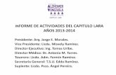 INFORME DE ACTIVIDADES DEL CAPITULO LARA AÑOS 2013-2014