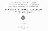 IV Censos Agrícola Ganadero y Ejidal 1960 : Puebla