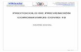 PROTOCOLO DE PREVENCIÓN CORONAVIRUS COVID-19