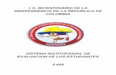 I. E. BICENTENARIO DE LA INDEPENDENCIA DE LA REPUBLICA DE ...