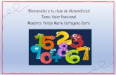 Tema: Valor Posicional Maestra: Yeraly Marie Cartagena Carro