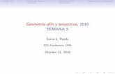 Geometría afín y proyectiva, 2016 SEMANA 5