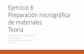 Ejercicio 6 Preparación micrográfica de materiales Teoría