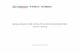 BALANCE DE POLÍTICAS DOCENTES 2012-2013