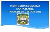 INFORME GESTION 2019 - Santa Isabel