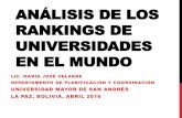ANÁLISIS DE LOS RANKINGS DE UNIVERSIDADES EN EL MUNDO