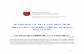 MEMORIA DE ACTUACIONES 2020 ANEXO III.- DESCRIPCIÓN DE ...