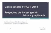 Convocatoria FINCyT 2014 Proyectos de investigación