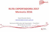 RUTA EXPORTADORA 2017 Memoria 2016
